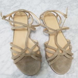 J.Crew nude suede strappy sandal